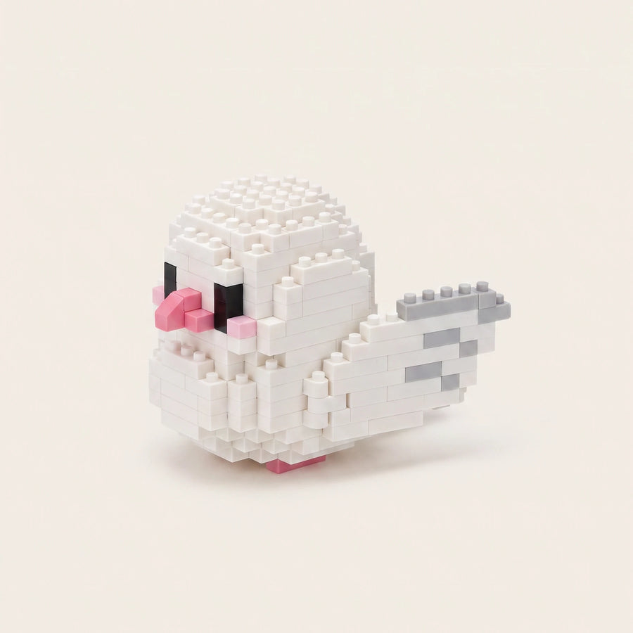 Kevin the White Dove brick set from the Jumblu Tiny Flock