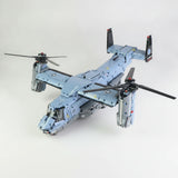 V22 tiltrotor aircraft model, top down angle view showing fuselage and rotor detail