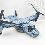V22 tiltrotor aircraft building blocks model, angled display view
