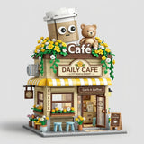Bear Daily Cafe Street View Series building blocks closeup detail Japanese architecture