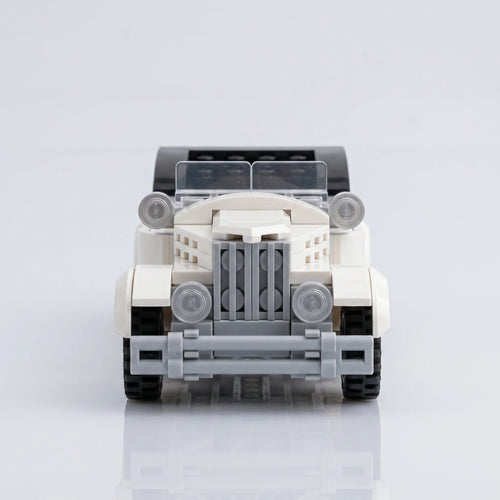 1920s Touring Car White Building Set - Front View | Jumblu