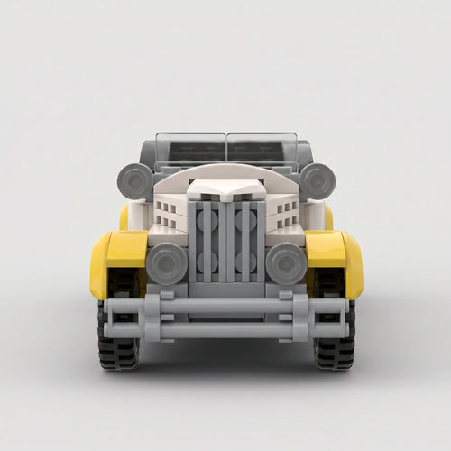 1920s Touring Car Yellow Building Set - Front View | Jumblu