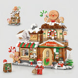 Christmas Gingerbread Cafe Street View Series building blocks display Japanese architecture set