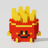 Golden French Fries building blocks set 234 pieces assembled mini block model