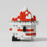 Sweet Red Bean Bowl building blocks set 259 pieces angle view showing topping detail