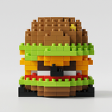 Giant Cheeseburger building blocks set 312 pieces angle view showing layered detail