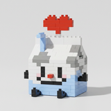 Love Milk Carton building blocks set 201 pieces alternate view showing red heart detail
