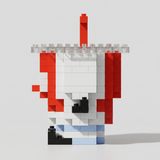 Iced Cola Cup building blocks set 209 pieces angle view showing transparent ice top