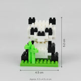 Panda mini building blocks model, with size dimensions