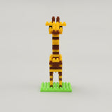 Giraffe mini building blocks model, front view