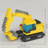 Excavator mini building blocks model, with size dimensions