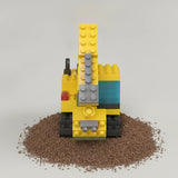 Excavator mini building blocks model, front view