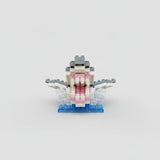 Great White Shark with Jaws mini building blocks model, front view