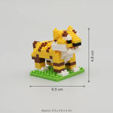 Tiger mini building blocks model, with size dimensions