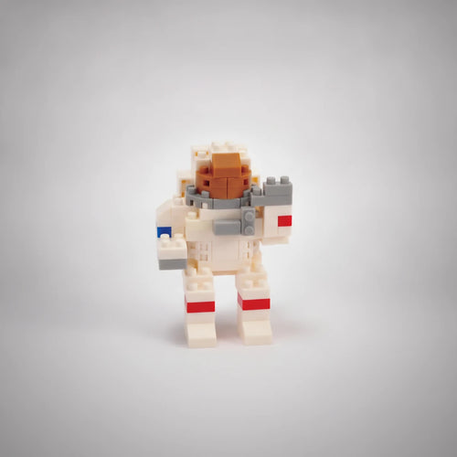 Astronaut mini building blocks model, detailed studio view