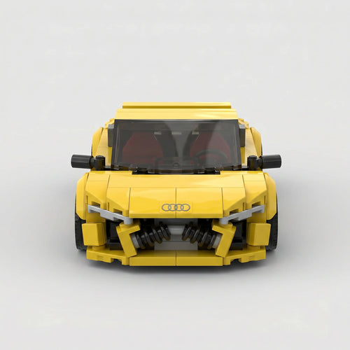 Audi R8 Yellow Building Set - Front View | Jumblu