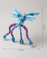The Frost Kraken, mini building blocks model with size dimensions shown