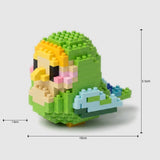 Green Parakeet | Kawaii Bird Mini Building Blocks