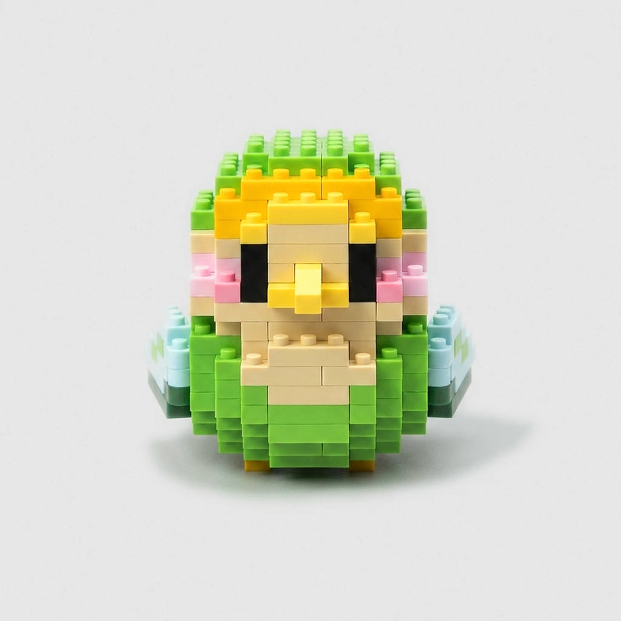 Green Parakeet | Kawaii Bird Mini Building Blocks