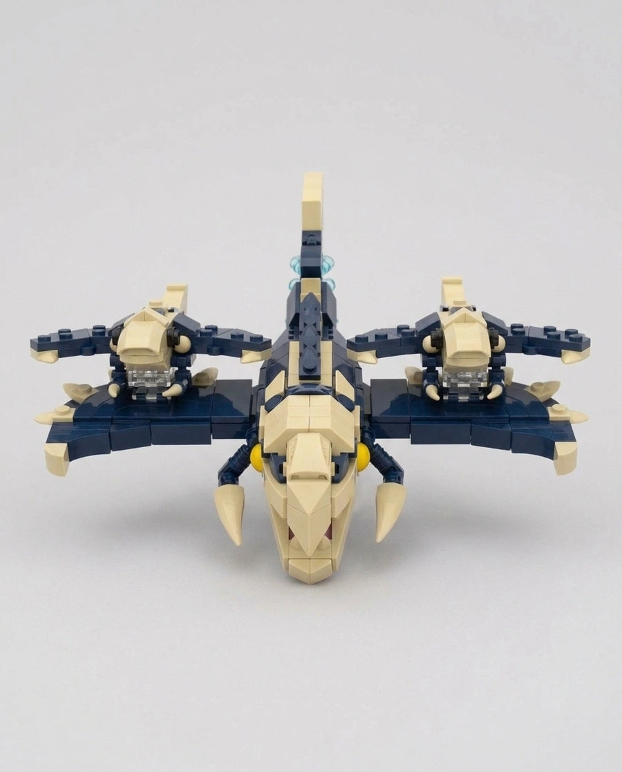The Storm Drake, mini building blocks model, front view