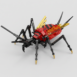 Agaristidae moth and assassin bug building blocks duo, 2 insect models in 1 box, 280 piece brick kit