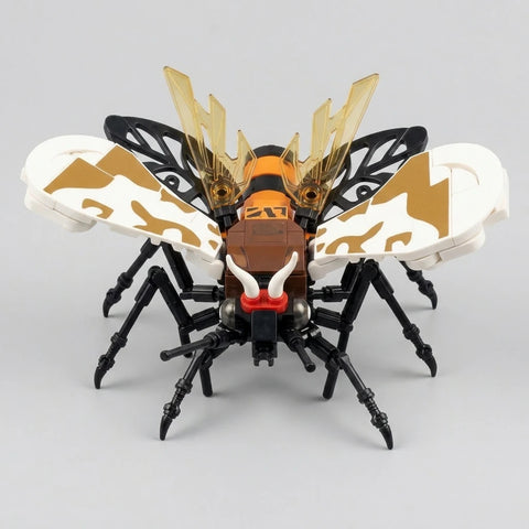 Agaristidae Moth and Assassin Bug Building Blocks Duo | 2 Insect Models in 1 Box (280 Pieces)
