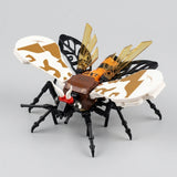 Agaristidae moth and assassin bug building blocks duo, 2 insect models in 1 box, 280 piece brick kit